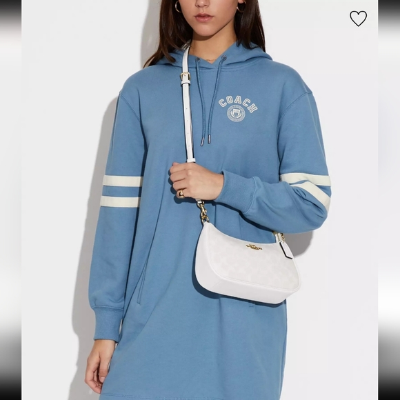 NEW! Teri Shoulder Bag in Signature Canvas in Gold/Chalk/Glacier White-SOLD OUT! - Picture 4 of 9